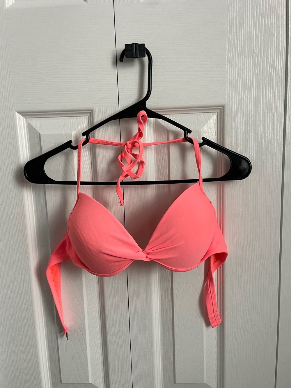 Xhilaration Neon Coral Pink Padded Halter Bikini Top